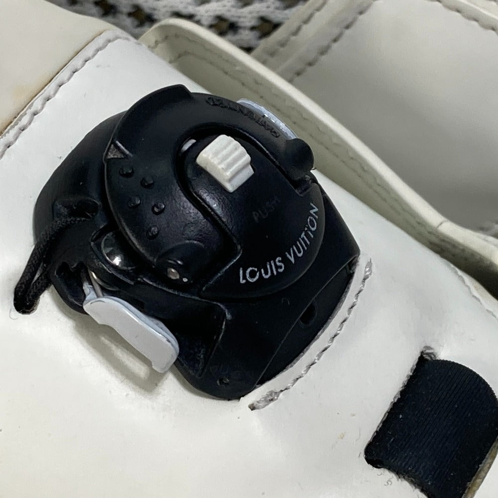 LOUIS VUITTON sneakers Leather, Knit white fuel power sneakers 8.5