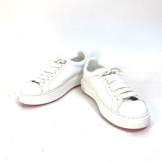 LOUIS VUITTON sneakers leather white Timeout line Women 38 Used Authentic