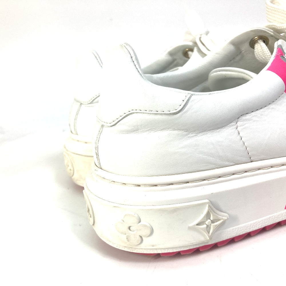 LOUIS VUITTON sneakers leather white Timeout line Women 38 Used Authentic