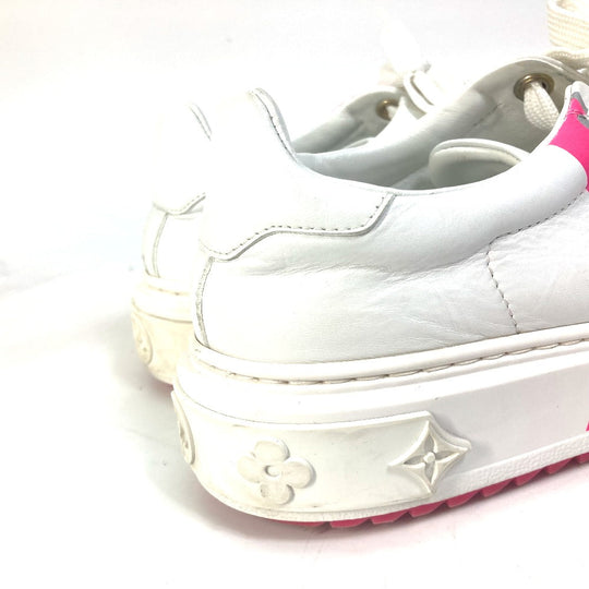 LOUIS VUITTON sneakers leather white Timeout line Women 38 Used Authentic
