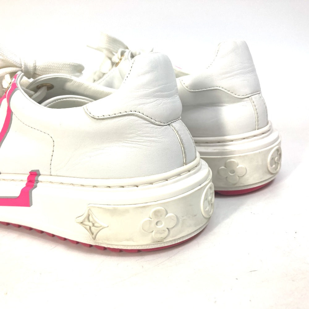 LOUIS VUITTON sneakers leather white Timeout line Women 38 Used Authentic