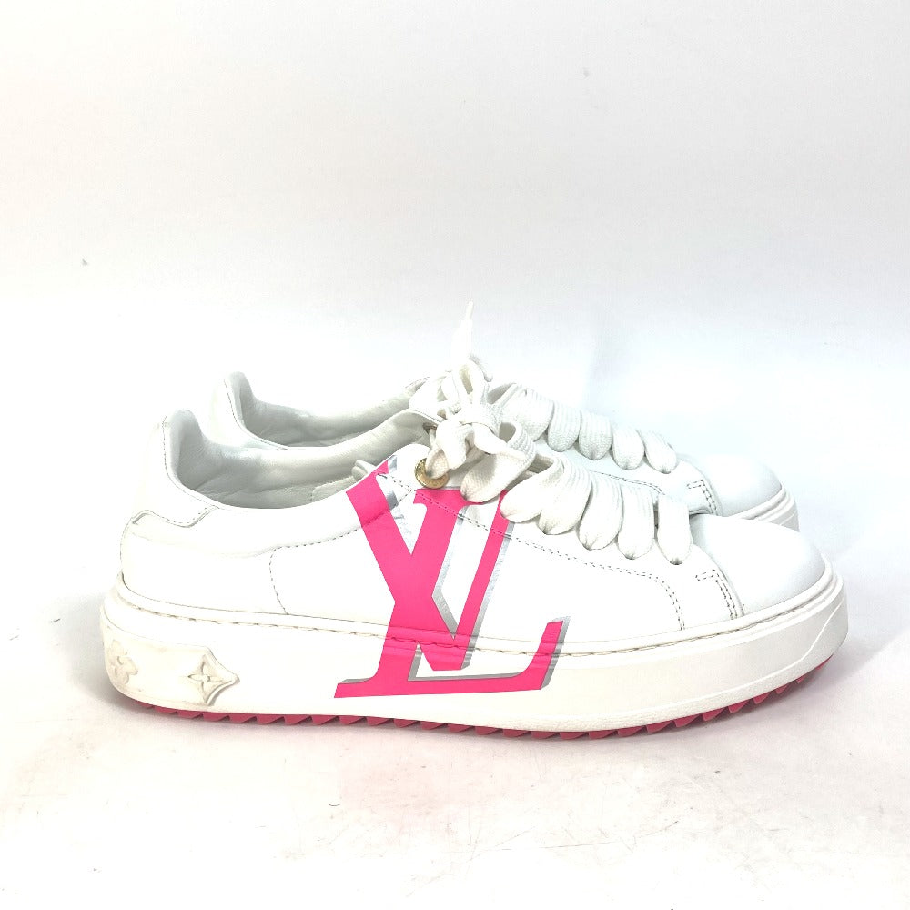LOUIS VUITTON sneakers leather white Timeout line Women 38 Used Authentic