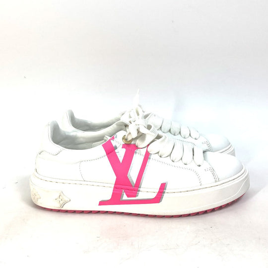 LOUIS VUITTON sneakers leather white Timeout line Women 38 Used Authentic