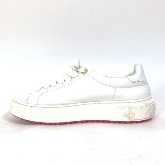 LOUIS VUITTON sneakers leather white Timeout line Women 38 Used Authentic