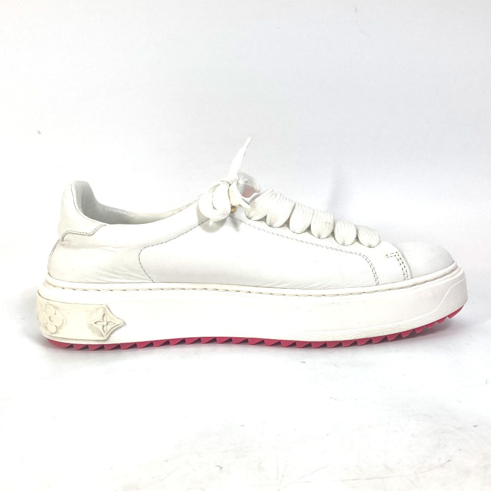 LOUIS VUITTON sneakers leather white Timeout line Women 38 Used Authentic