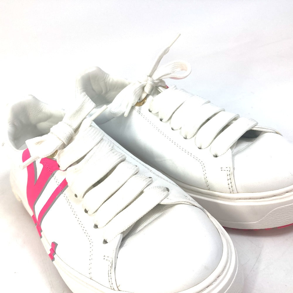 LOUIS VUITTON sneakers leather white Timeout line Women 38 Used Authentic