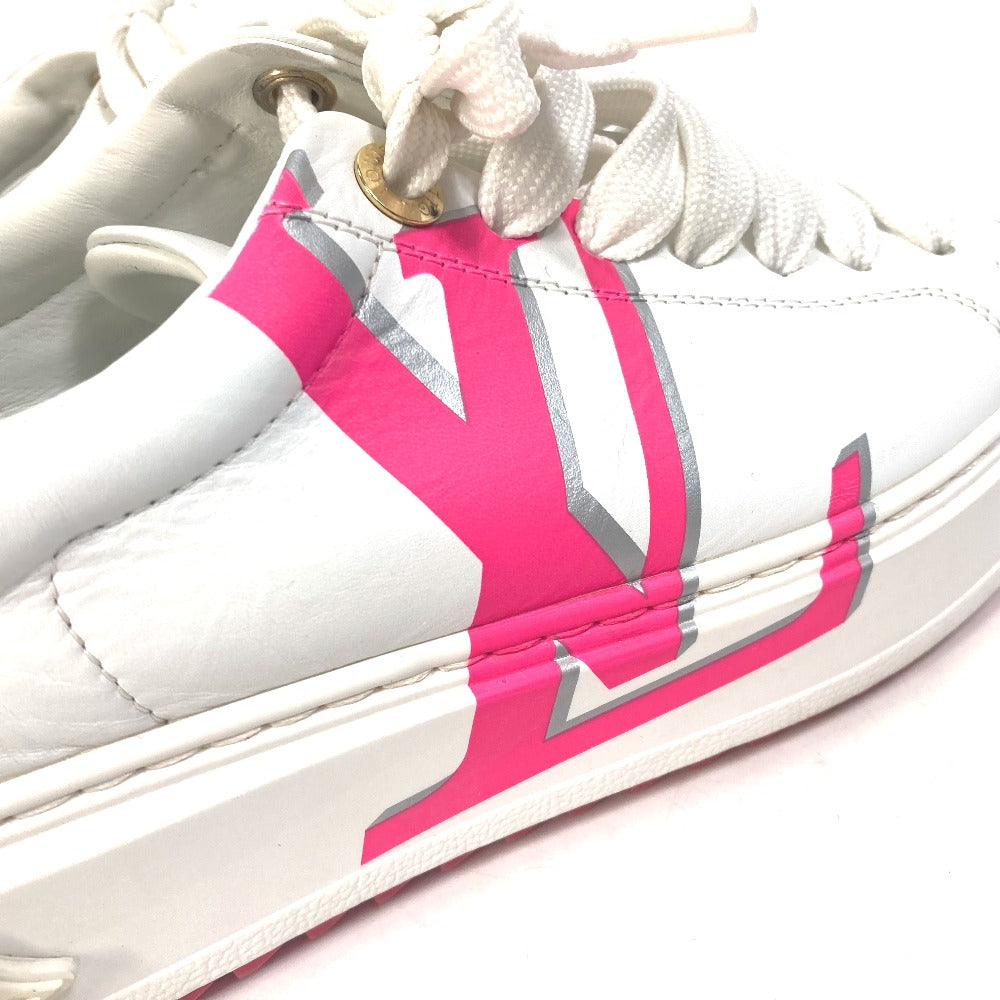 LOUIS VUITTON sneakers leather white Timeout line Women 38 Used Authentic