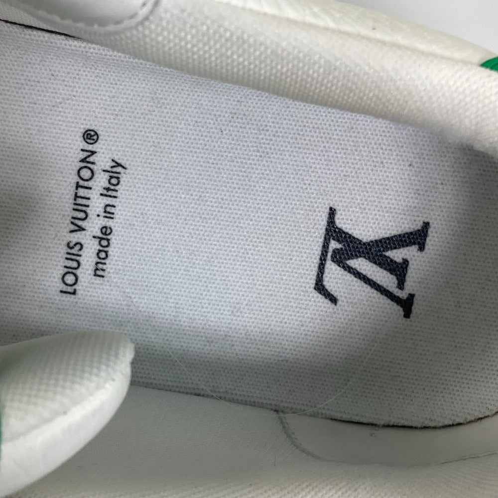 LOUIS VUITTON sneakers 1AB8KP leather green Kusama Yayoi Collaboration LV x YK LV Trainer Line Sneakers mens 8 Used Authentic