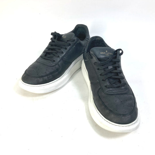 LOUIS VUITTON sneakers leather black Beverly Hills Line mens 8.5 Used Authentic