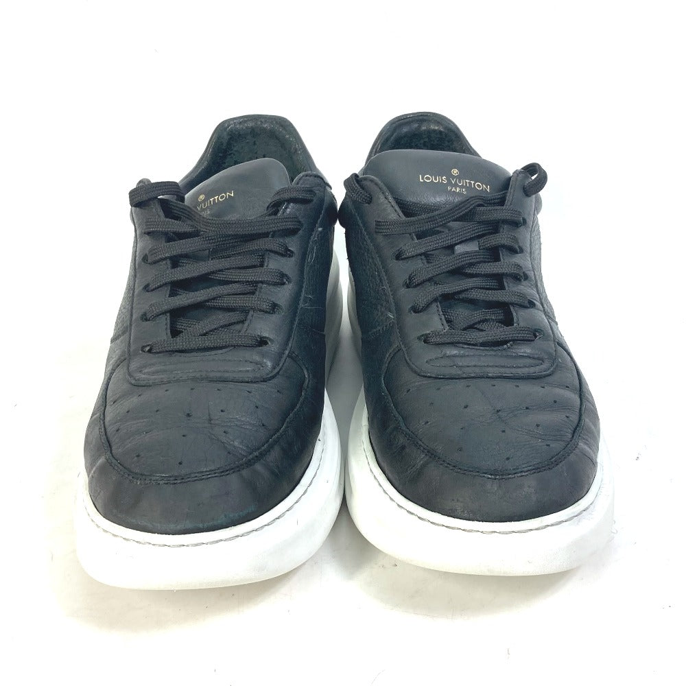 LOUIS VUITTON sneakers leather black Beverly Hills Line mens 8.5 Used Authentic