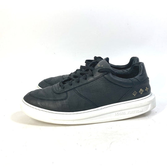 LOUIS VUITTON sneakers leather black Beverly Hills Line mens 8.5 Used Authentic