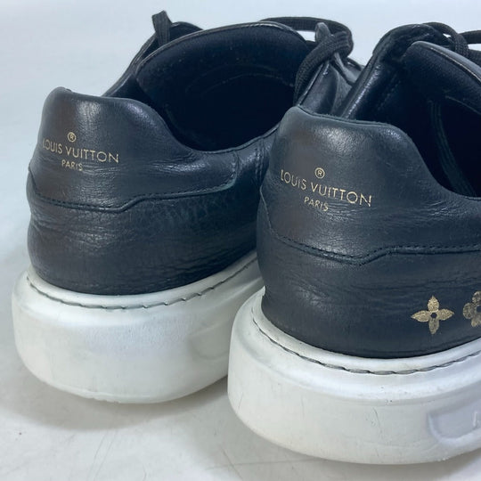 LOUIS VUITTON sneakers leather black Beverly Hills Line mens 8.5 Used Authentic