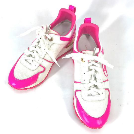 LOUIS VUITTON sneakers leather pink run away low cut 36.5