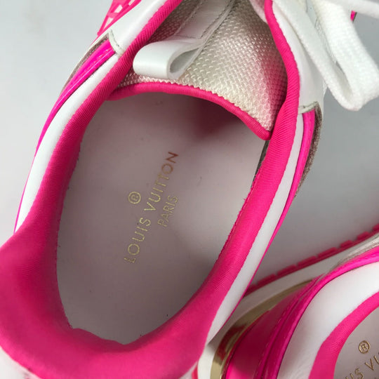 LOUIS VUITTON sneakers leather pink run away low cut 36.5