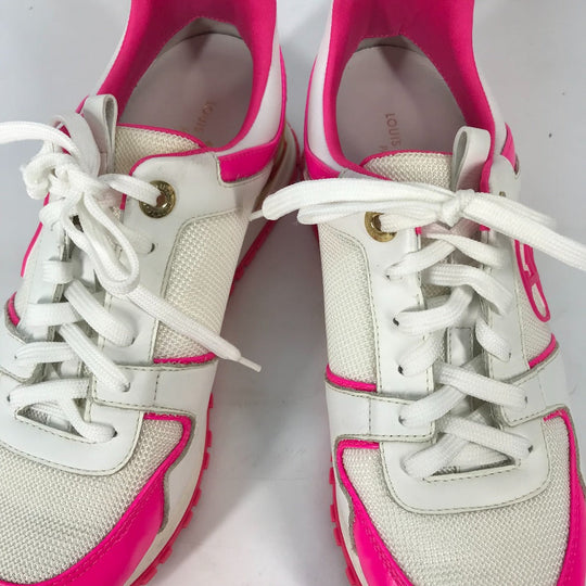 LOUIS VUITTON sneakers leather pink run away low cut 36.5