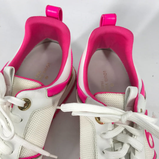 LOUIS VUITTON sneakers leather pink run away low cut 36.5