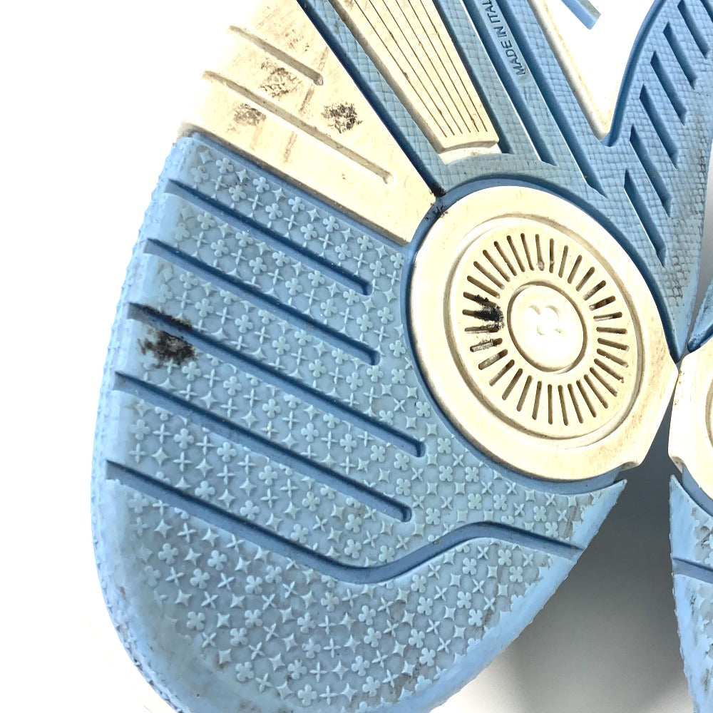 LOUIS VUITTON sneakers leather blue shoes shoe laces LV trainer line 8.5