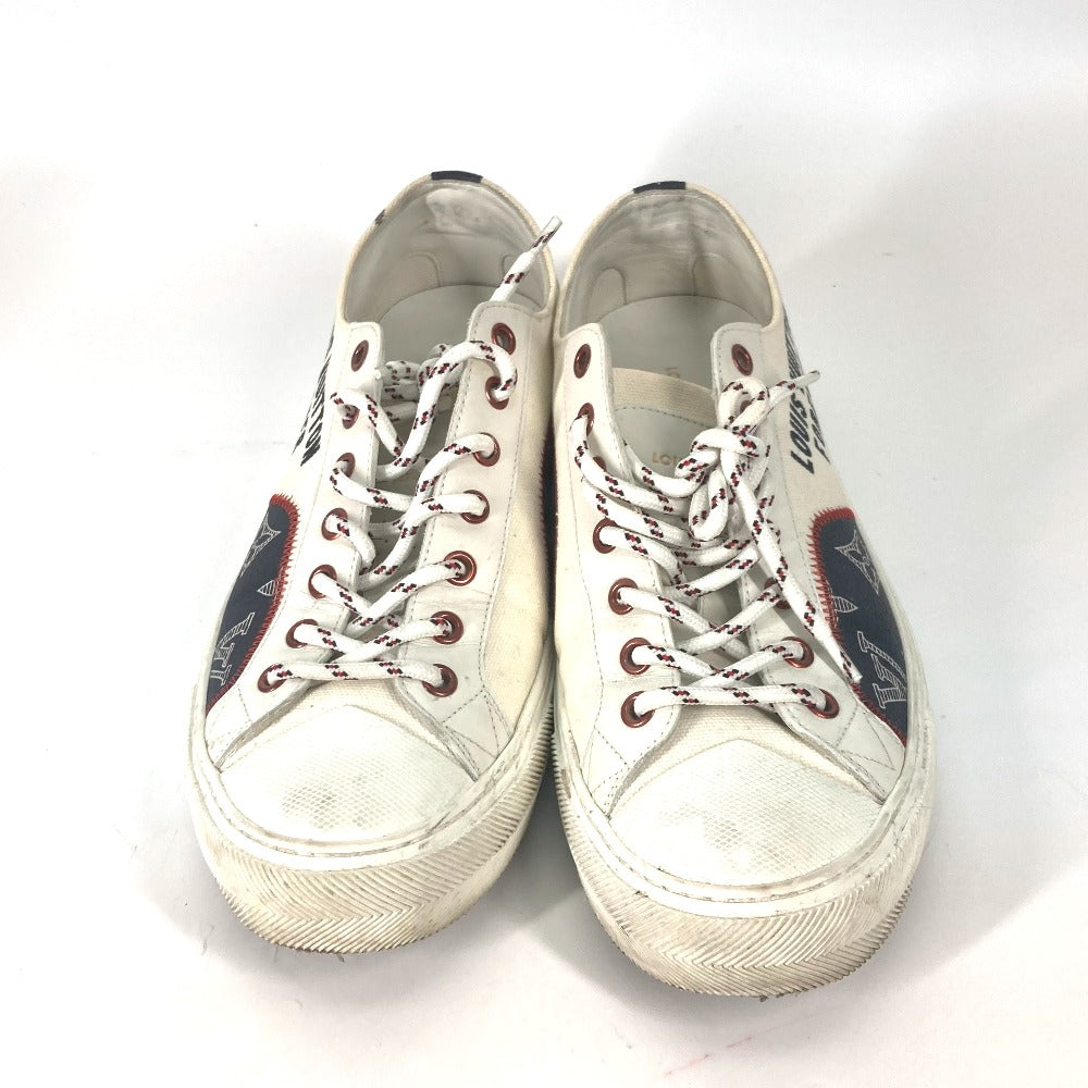 LOUIS VUITTON sneakers Canvas / leather white Tattoo line logo 5.5