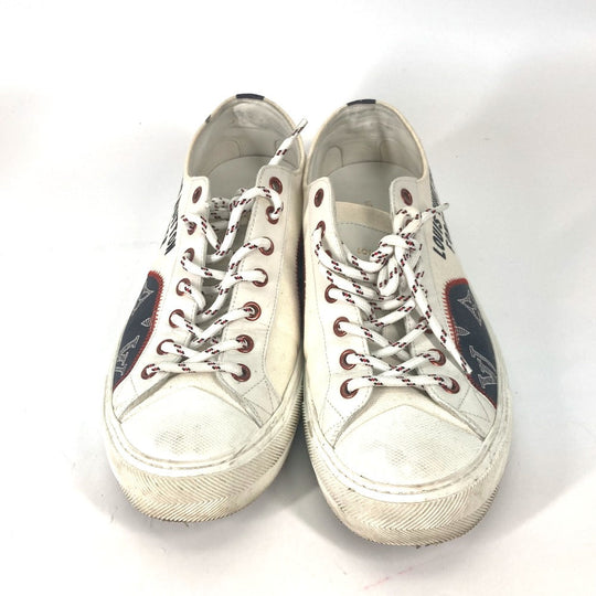 LOUIS VUITTON sneakers Canvas / leather white Tattoo line logo 5.5