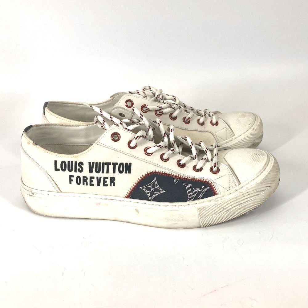 LOUIS VUITTON sneakers Canvas / leather white Tattoo line logo 5.5