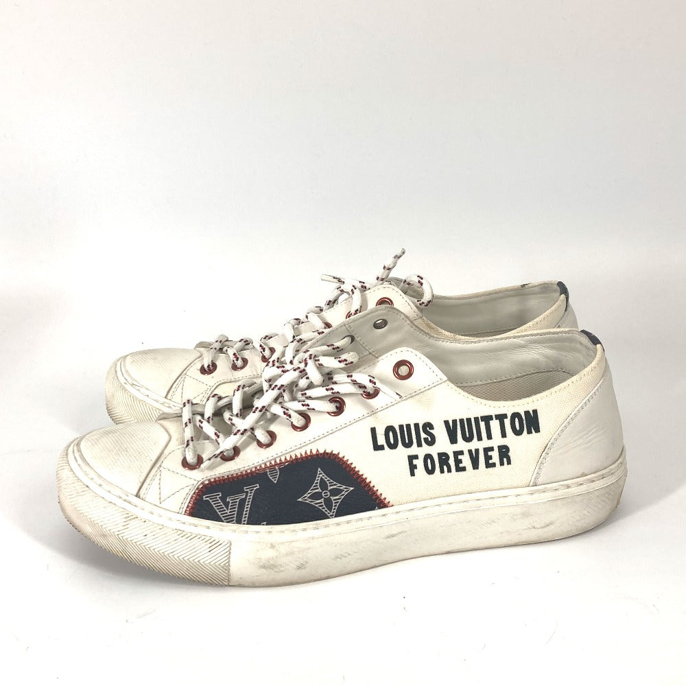 LOUIS VUITTON sneakers Canvas / leather white Tattoo line logo 5.5
