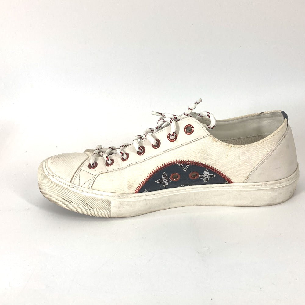 LOUIS VUITTON sneakers Canvas / leather white Tattoo line logo 5.5