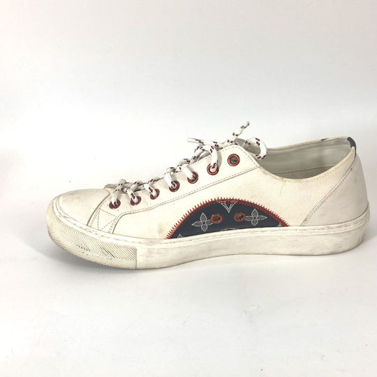 LOUIS VUITTON sneakers Canvas / leather white Tattoo line logo 5.5