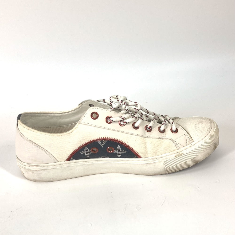 LOUIS VUITTON sneakers Canvas / leather white Tattoo line logo 5.5