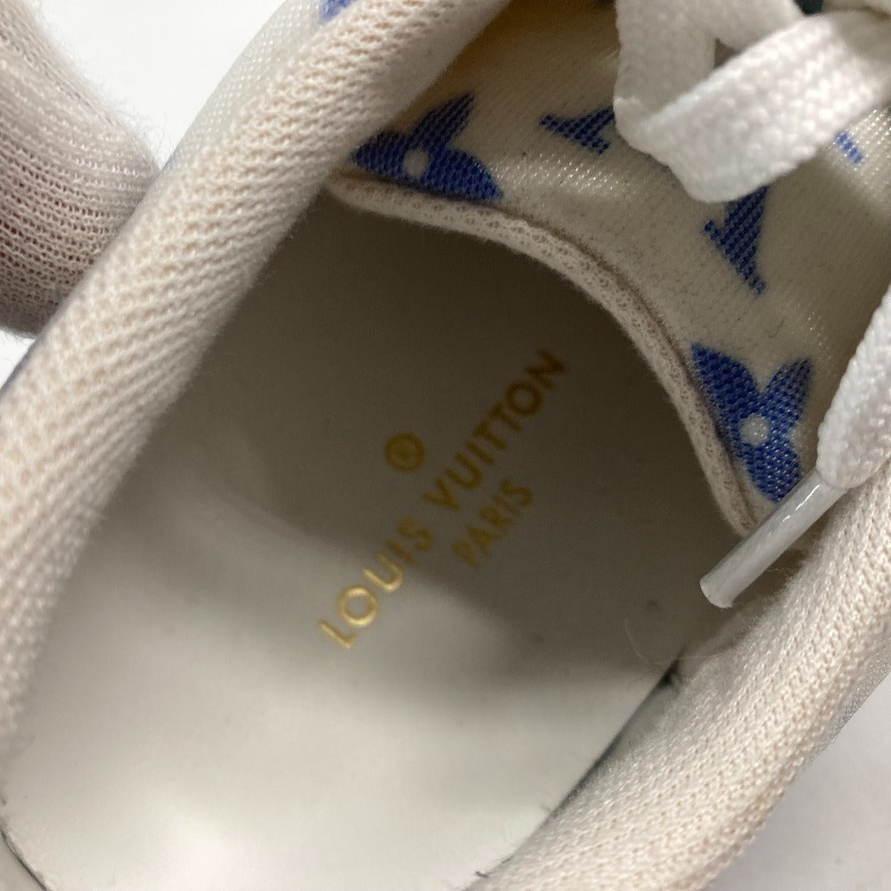 LOUIS VUITTON sneakers 1A65TZ leather blue Monogram Stellar line technical fabric Women 36.5 Used Authentic