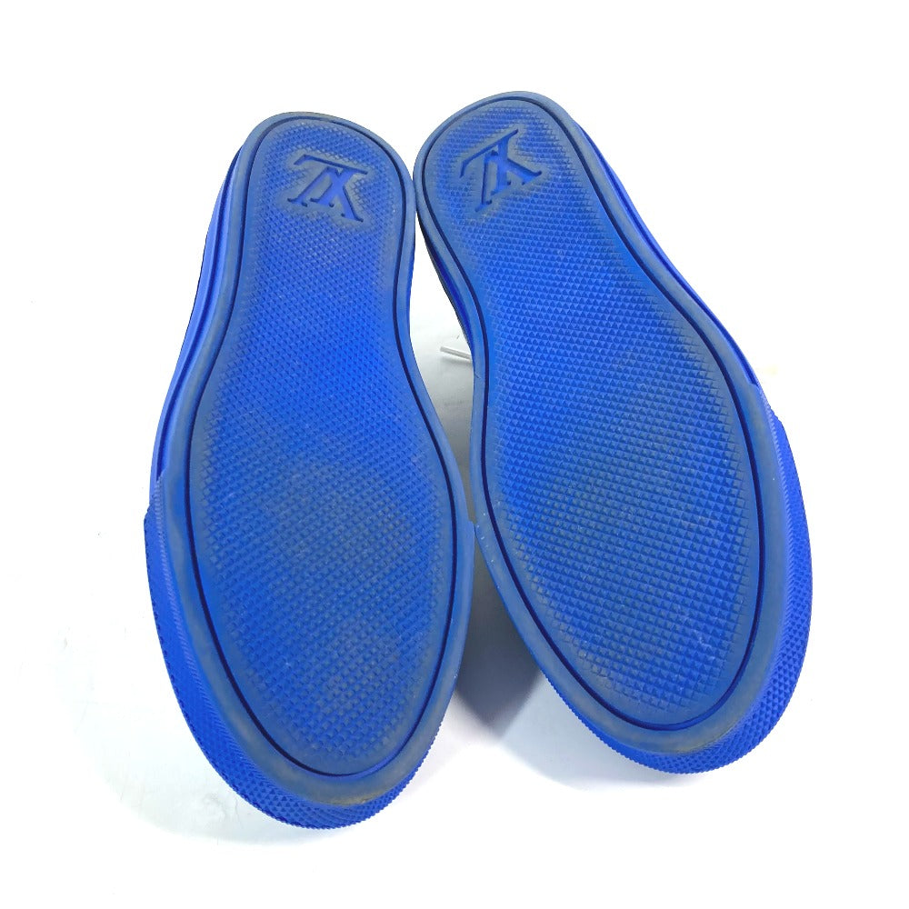 LOUIS VUITTON sneakers 1A65TZ leather blue Monogram Stellar line technical fabric Women 36.5 Used Authentic