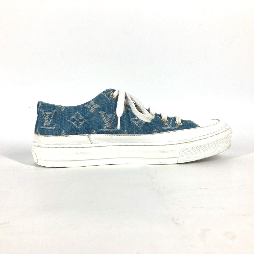 LOUIS VUITTON sneakers Monogram denim blue Monogram denim Shoes Shoe Laces Women 36.5 Used Authentic