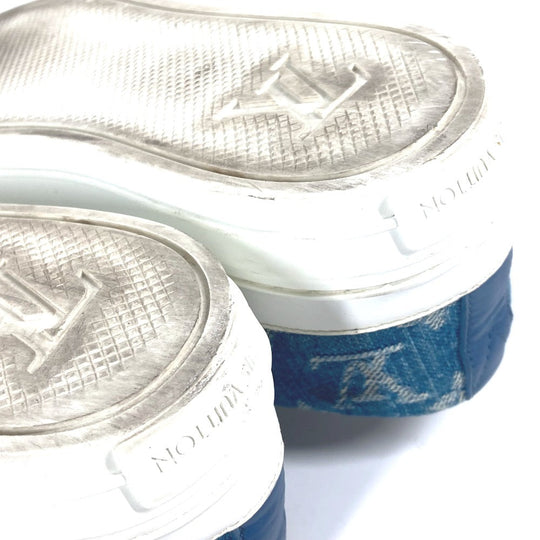 LOUIS VUITTON sneakers Monogram denim blue Monogram denim Shoes Shoe Laces Women 36.5 Used Authentic