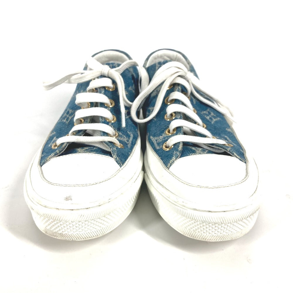 LOUIS VUITTON sneakers Monogram denim blue Monogram denim Shoes Shoe Laces Women 36.5 Used Authentic