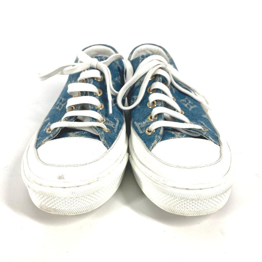 LOUIS VUITTON sneakers Monogram denim blue Monogram denim Shoes Shoe Laces Women 36.5 Used Authentic