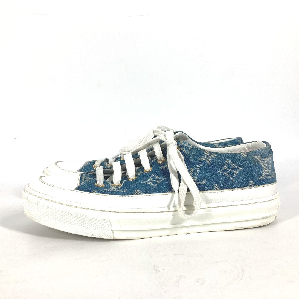 LOUIS VUITTON sneakers Monogram denim blue Monogram denim Shoes Shoe Laces Women 36.5 Used Authentic