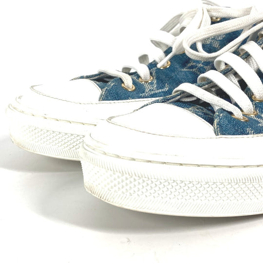 LOUIS VUITTON sneakers Monogram denim blue Monogram denim Shoes Shoe Laces Women 36.5 Used Authentic