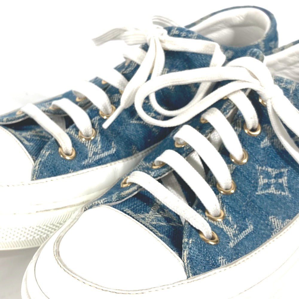 LOUIS VUITTON sneakers Monogram denim blue Monogram denim Shoes Shoe Laces Women 36.5 Used Authentic