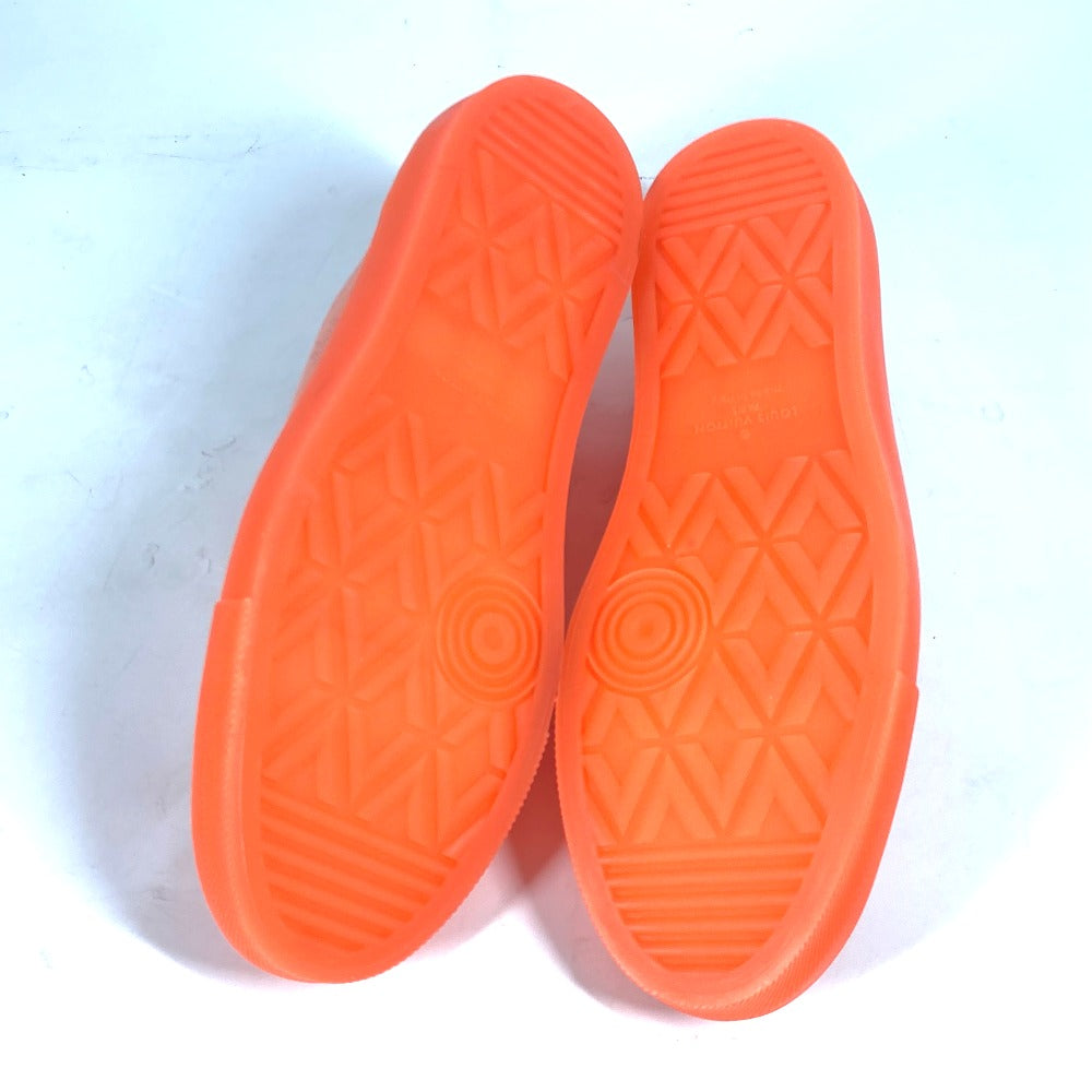 LOUIS VUITTON sneakers Canvas, Rubber Orange Tattoo line Monogram mens 7.5 Used Authentic