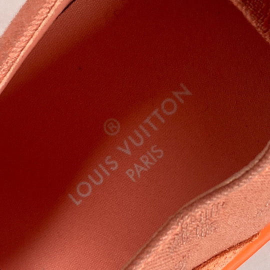 LOUIS VUITTON sneakers Canvas, Rubber Orange Tattoo line Monogram mens 7.5 Used Authentic