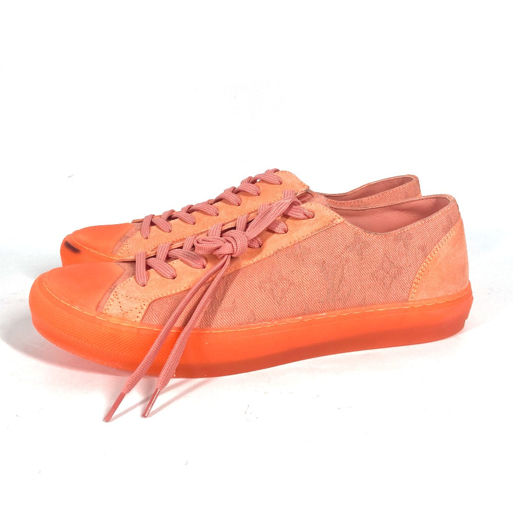 LOUIS VUITTON sneakers Canvas, Rubber Orange Tattoo line Monogram mens 7.5 Used Authentic
