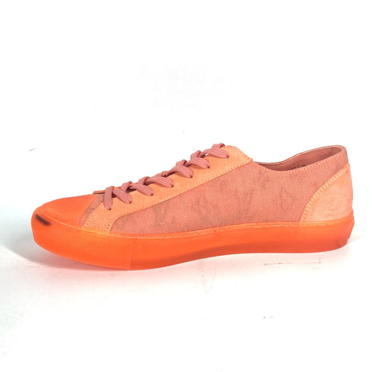 LOUIS VUITTON sneakers Canvas, Rubber Orange Tattoo line Monogram mens 7.5 Used Authentic