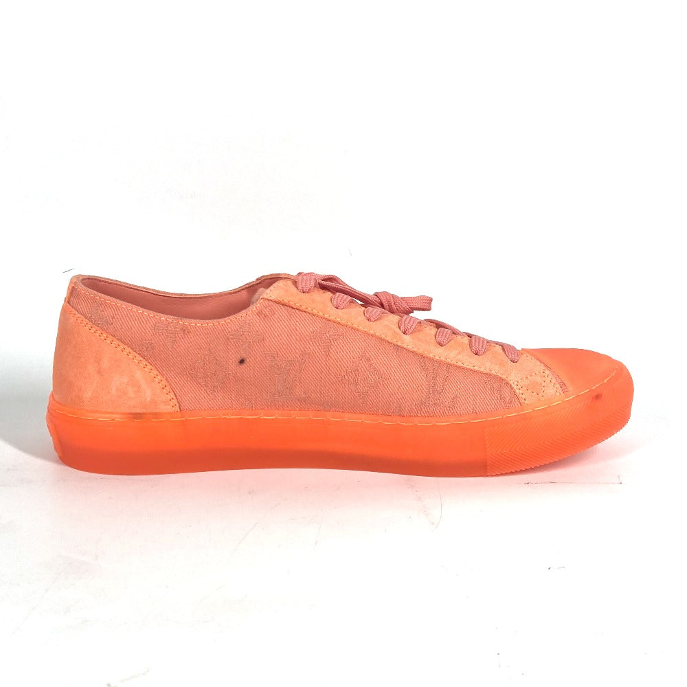 LOUIS VUITTON sneakers Canvas, Rubber Orange Tattoo line Monogram mens 7.5 Used Authentic