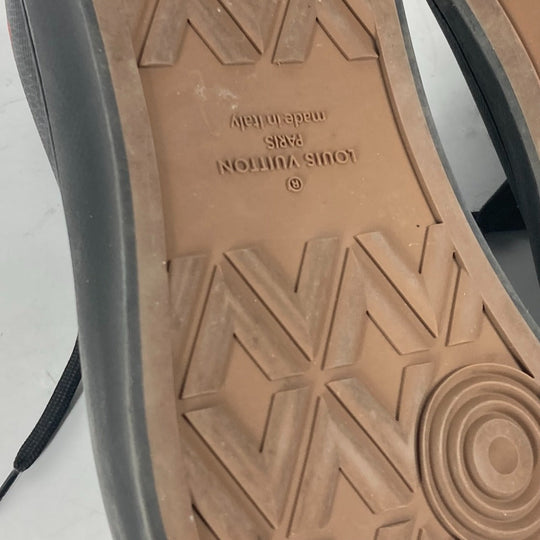 LOUIS VUITTON sneakers leather black Rainbow logo mens 8 1/2 Used Authentic