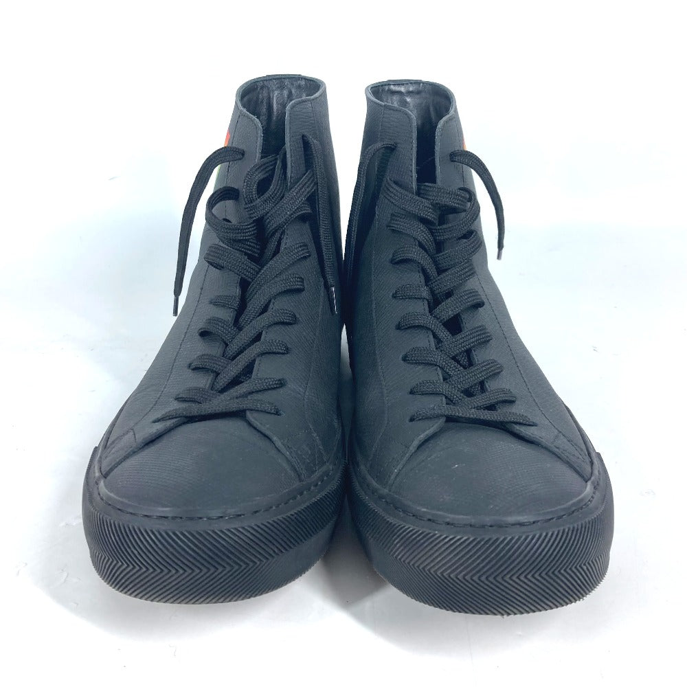 LOUIS VUITTON sneakers leather black Rainbow logo mens 8 1/2 Used Authentic