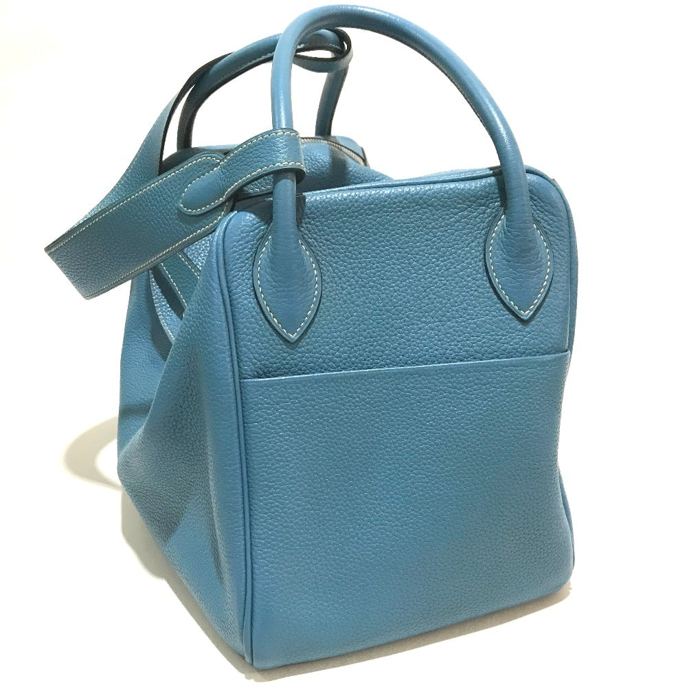 HERMES Handbag Taurillon Clemence blue Lindy 34 Women Used Authentic