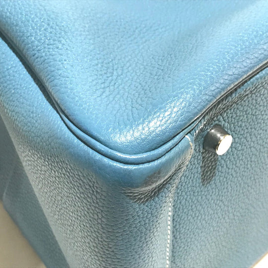 HERMES Handbag Taurillon Clemence blue Lindy 34 Women Used Authentic