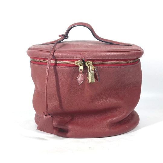 HERMES Handbag leather Red City Women Used Authentic