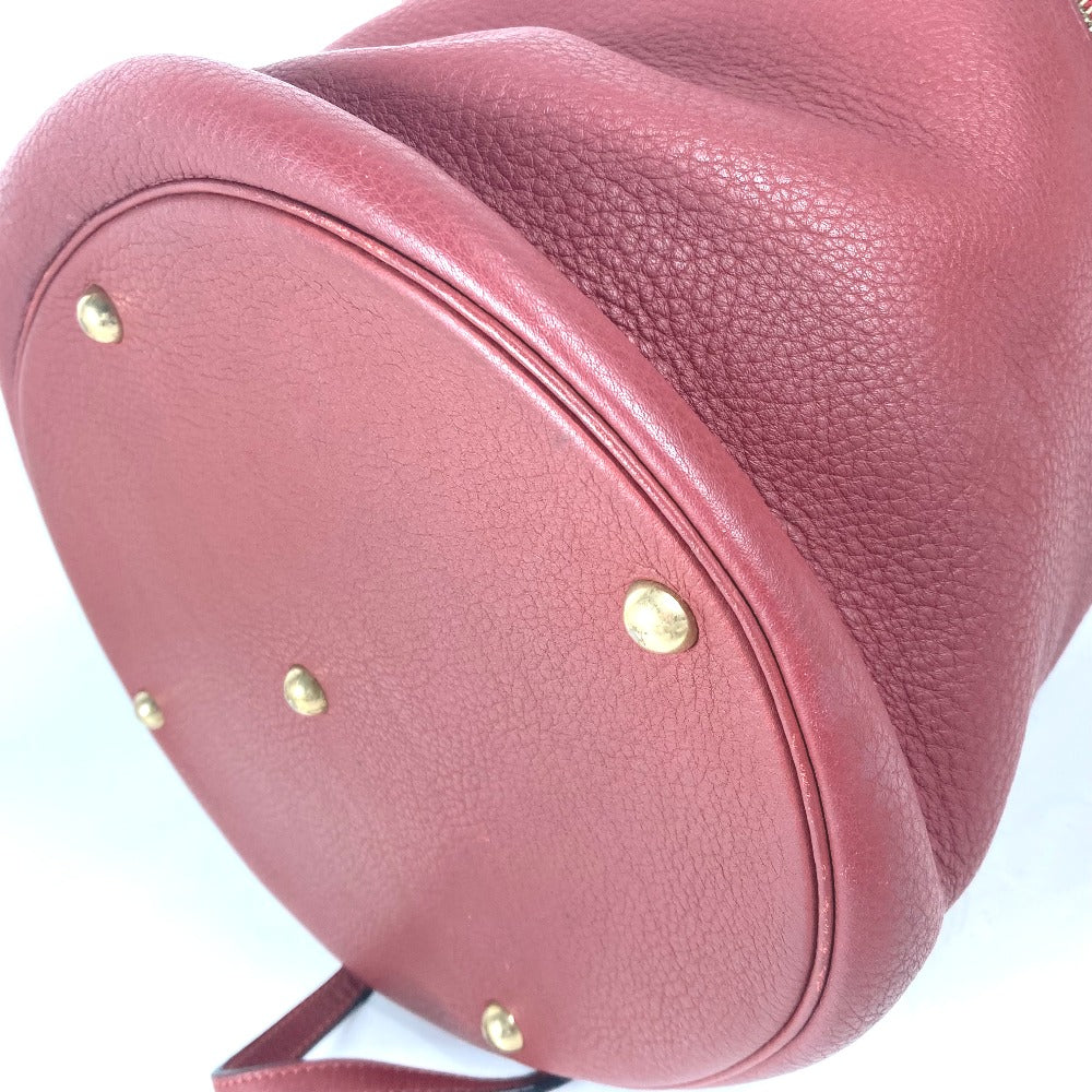 HERMES Handbag leather Red City Women Used Authentic