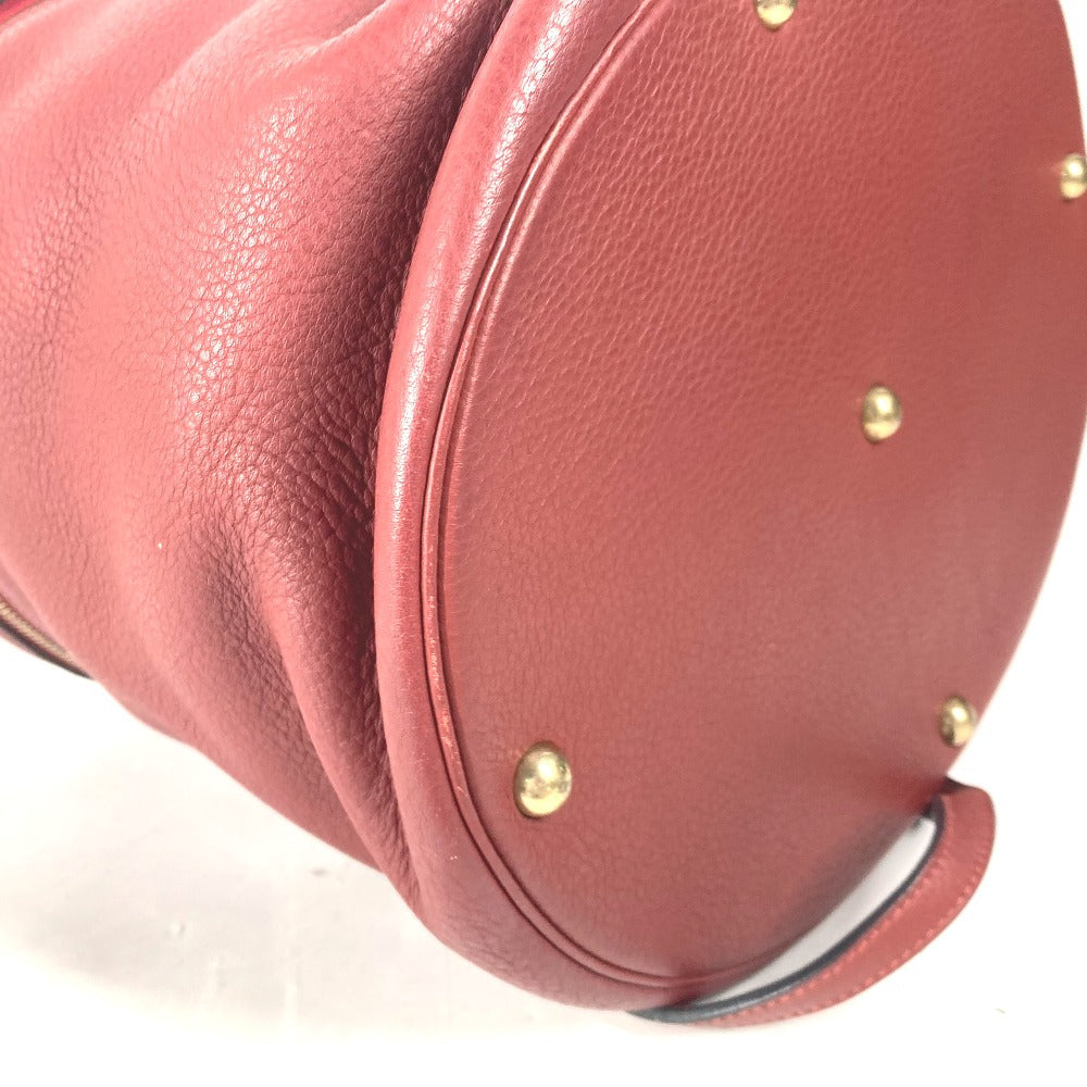 HERMES Handbag leather Red City Women Used Authentic