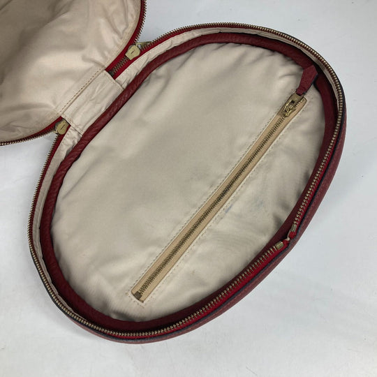 HERMES Handbag leather Red City Women Used Authentic
